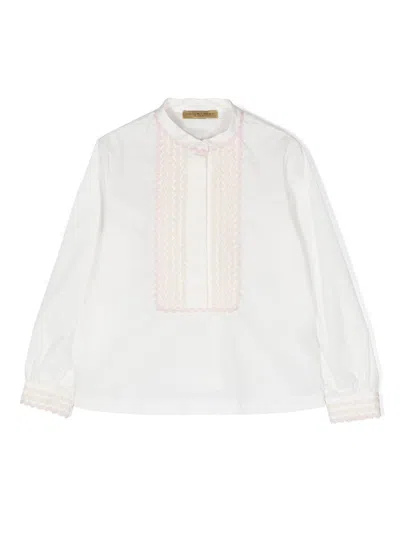 Stella Mccartney Kids' Embroidered Cotton Blouse In White