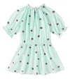Stella Mccartney Embroidered Cotton Dress In Green