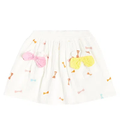 Stella Mccartney Kids' Bow-detail Cotton Skirt In White