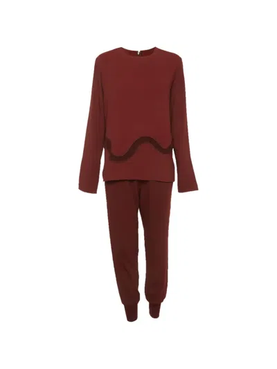 Pre-owned Stella Mccartney Embroidered Crepe Suit In Red