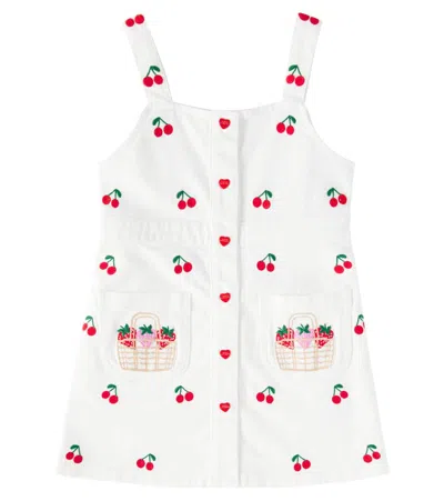 Stella Mccartney Kids' Besticktes Jeanskleid In Weiss