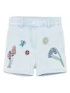Stella Mccartney Baby Embroidered Denim Shorts In Blue