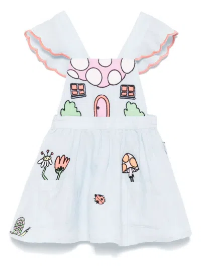 Stella Mccartney Babies' Embroidered Dress In Blue