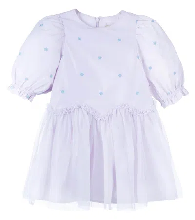 Stella Mccartney Kids' Embroidered Dress In Blue