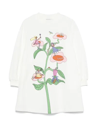Stella Mccartney Kids' Embroidered Dress In White