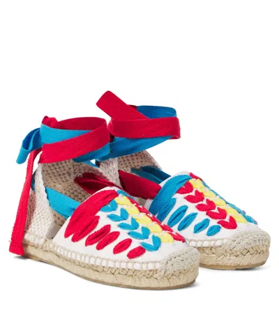 Stella Mccartney Kids' Embroidered Espadrille Sandals In Multi
