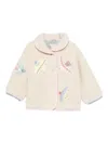 Stella Mccartney Embroidered-birds Fleece Jacket In Neutral