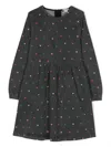 Stella Mccartney Embroidered Heart-motif Denim Dress In Grey