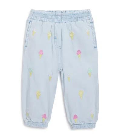Stella Mccartney Kids' Embroidered Ice Cream Jeans In Blue