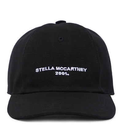Stella Mccartney Embroidered Logo Baseball Cap In Ultra Black