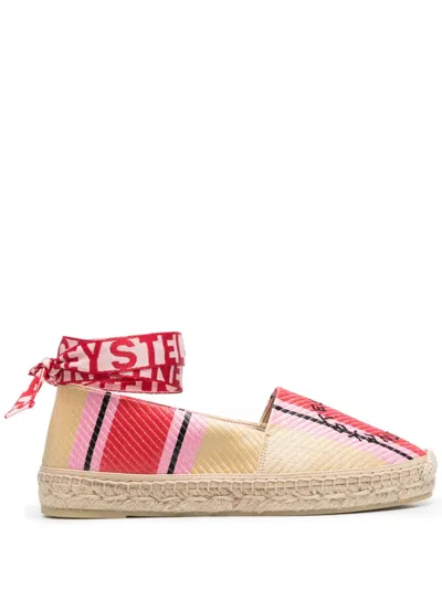 STELLA MCCARTNEY EMBROIDERED-LOGO FLAT ESPADRILLES