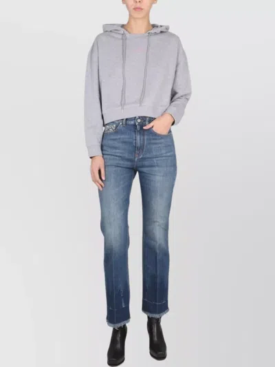 Stella Mccartney Embroidered Logo Hooded Cropped Sweatshirt