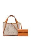 Stella Mccartney Embroidered-logo Rope Tote Bag In Brown
