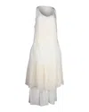 Stella Mccartney Embroidered Mesh-overlay Midi Dress In Cream In White