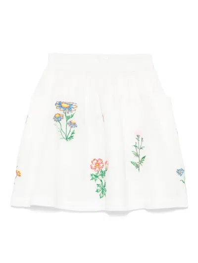 Stella Mccartney Kids' Embroidered Mini Skirt In White
