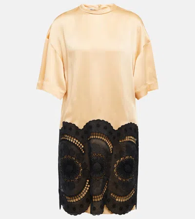 Stella Mccartney Embroidered Minidress In Custard