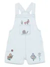 Stella Mccartney Embroidered Cotton Overalls In Blue