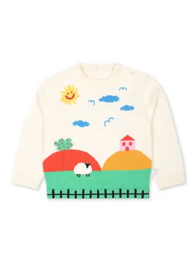 Stella Mccartney Babies' Embroidered-motif Jumper In White