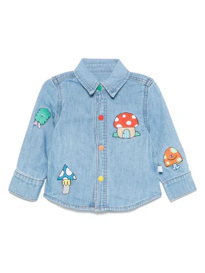 Stella Mccartney Babies' Embroidered-motif Shirt In Blau