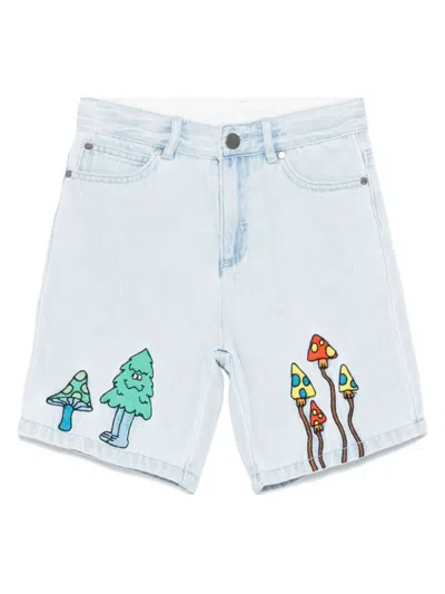 Stella Mccartney Kids' Embroidered-motif Shorts In Blue