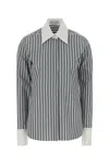Stella Mccartney Buttoned Stripe Shirt In Gray