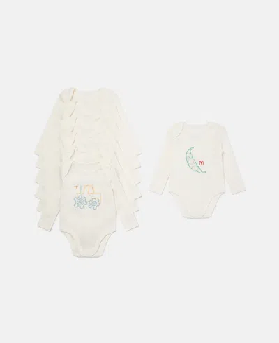 Stella Mccartney Embroidered Romper Set Of 7 In Cream