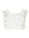 Stella Mccartney Embroidered Ruffle Top In 白色