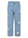 Stella Mccartney Embroidered-sheep Corduroy Trousers In Blue