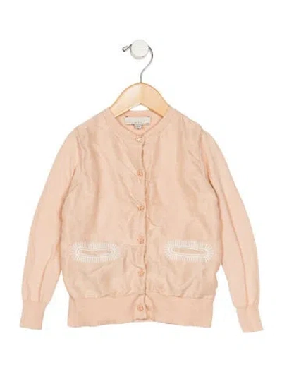 Pre-owned Stella Mccartney Babies' Embroidered Silk Cardigan In Orange