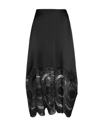 Stella Mccartney Embroidered Skirt In Black