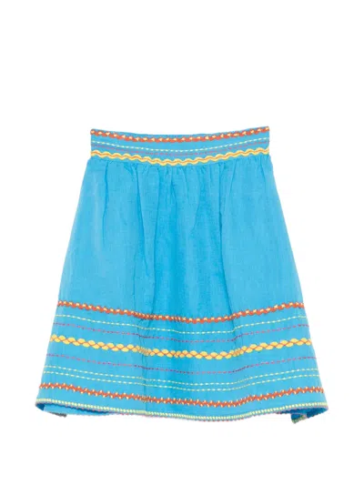 Stella Mccartney Kids' Embroidered Skirt In Blue