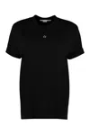Stella Mccartney Embroidered Star Detail Cotton T-shirt In Black