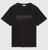 Stella Mccartney Logo T-shirt With Embroidery And Round Neck In Black