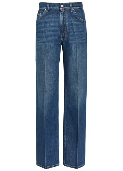 Stella Mccartney Embroidered Straight-leg Jeans In Blue