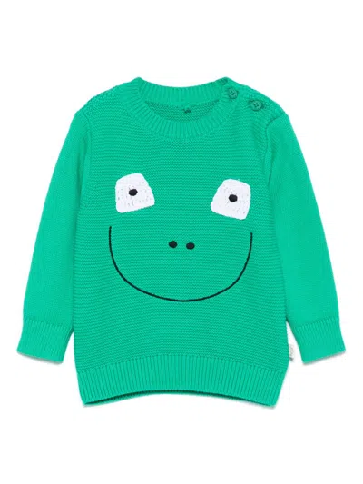 Stella Mccartney Babies' Embroidered Sweater In Green
