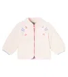 Stella Mccartney Embroidered Teddy Fleece Jacket In Pink