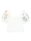 Stella Mccartney Floral Smocked Linen And Cotton Top