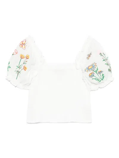 Stella Mccartney Kids' Embroidered Top In White