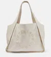 Stella Mccartney Logo Canvas Tote Bag In Beige
