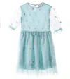 Stella Mccartney Embroidered Tulle Dress In Blue