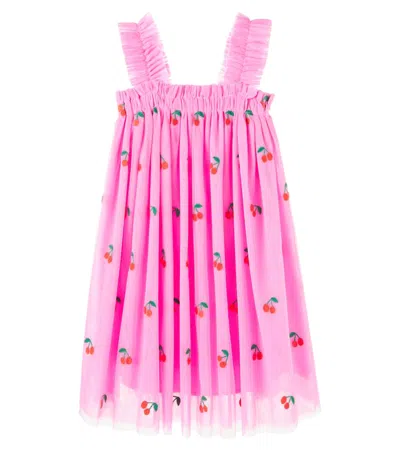 Stella Mccartney Kids' Cherry-embroidered Dress In Pink