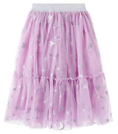 Stella Mccartney Kids' Embroidered Tulle Skirt In Pink
