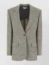 Stella Mccartney Embroidered Wool Blend Blazer With Notched Lapels