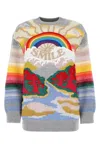 Stella Mccartney Festive Smile Embroidered Intarsia Wool-blend Sweater