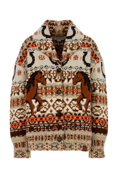 Stella Mccartney Embroidered Wool Fair Isle Oversize Cardigan In Multi