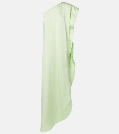 Stella Mccartney Envers Asymmetric Satin Cocktail Dress In Green