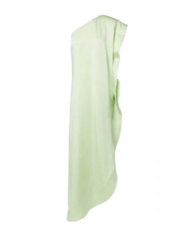 Stella Mccartney One Shoulder Satin Draped Evening Gown In Multi