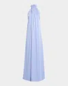 Stella Mccartney Envers Draped Satin Halterneck Dress In 5711 Periwinkle