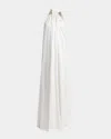 Stella Mccartney Envers Draped Satin Halterneck Dress In White
