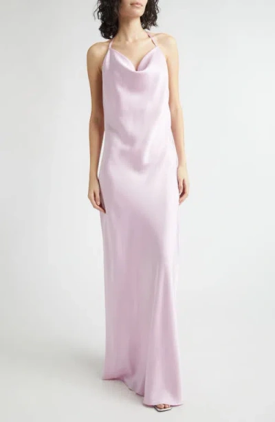 Stella Mccartney Envers Satin Cocktail Slipdress In Pink